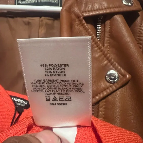 Levi's Faux Leather Belted Moto Jacket in Camel - Picture 8 of 9